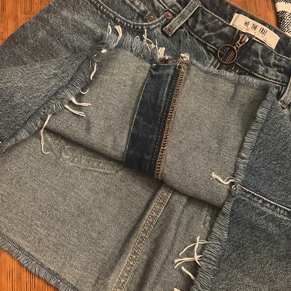 Free People denim zipper front skirt - Picture 3 of 5